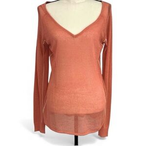 Sadie & Lou Lightweight Sheer Sweater – Peach – Size large (see measurements)